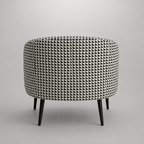 Arlo Classic Houndstooth Premium Polyester Fabric Accent Chair in White & Black