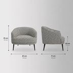 Arlo Classic Houndstooth Premium Polyester Fabric Accent Chair in White & Black