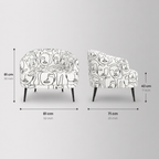 Arlo Modern Muse Premium Polyester Fabric Accent Chair in White & Black