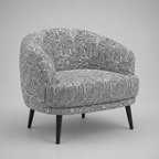 Arlo Urban Maze Premium Polyester Fabric Accent Chair in White & Black