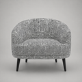 Arlo Urban Maze Premium Polyester Fabric Accent Chair in White & Black