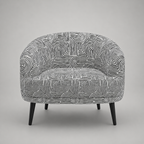 Arlo Urban Maze Premium Polyester Fabric Accent Chair in White & Black