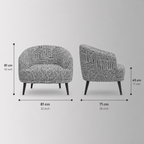 Arlo Urban Maze Premium Polyester Fabric Accent Chair in White & Black