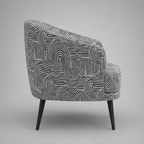 Arlo Urban Maze Premium Polyester Fabric Accent Chair in White & Black