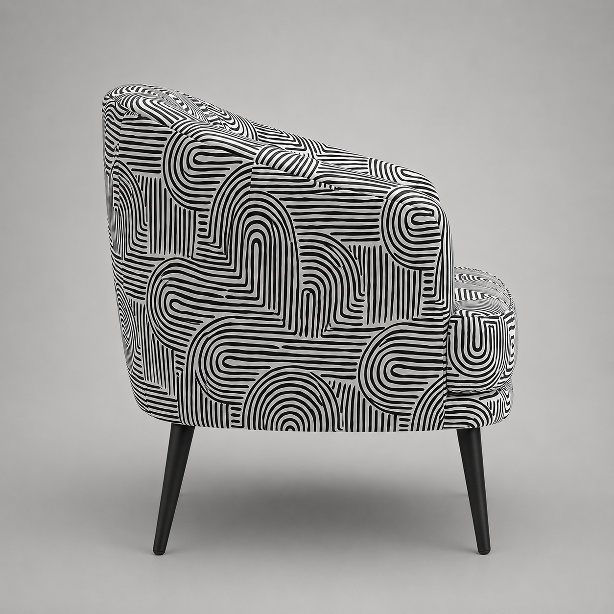 Arlo Urban Maze Premium Polyester Fabric Accent Chair in White & Black