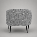 Arlo Urban Maze Premium Polyester Fabric Accent Chair in White & Black