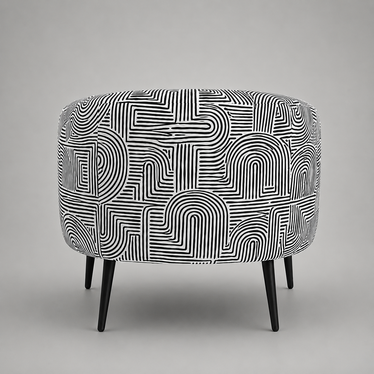 Arlo Urban Maze Premium Polyester Fabric Accent Chair in White & Black