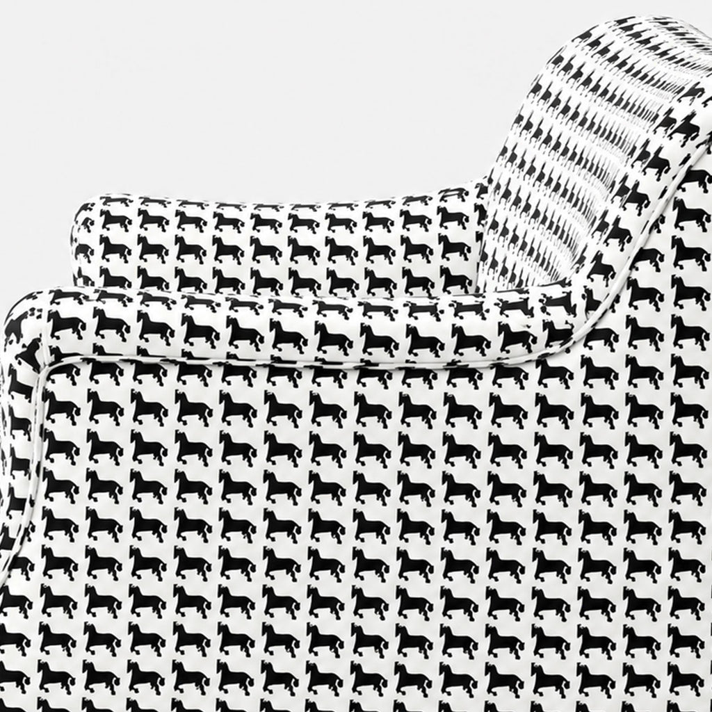 Capri Classic Houndstooth 2 Seater Premium Polyester Upholstered Sofa in White & Black