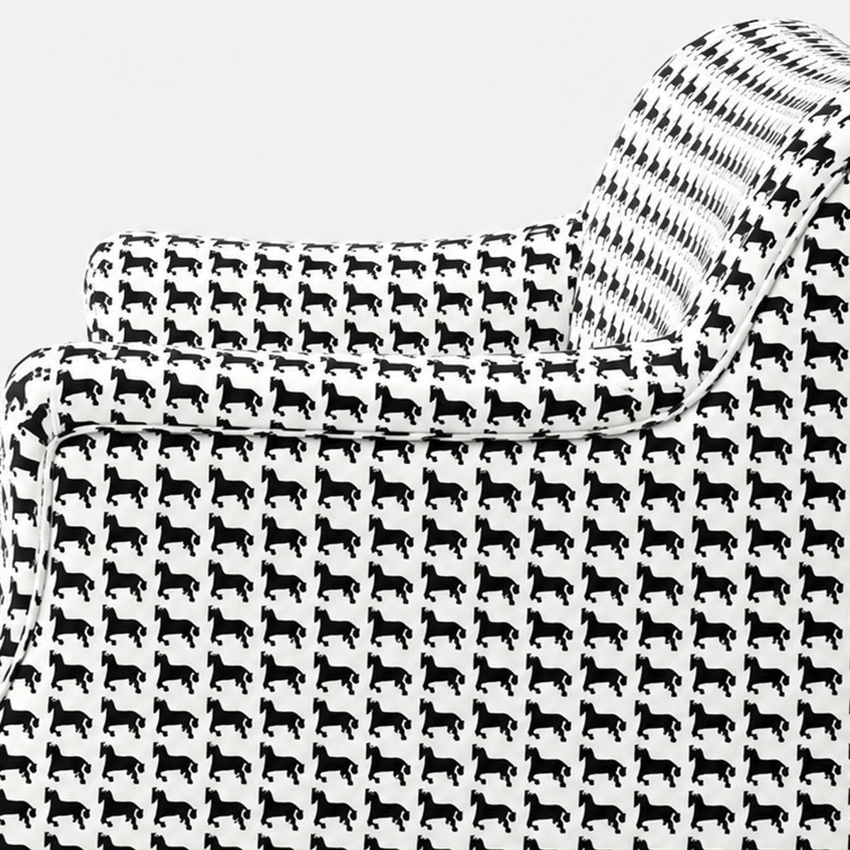 Capri Classic Houndstooth 2 Seater Premium Polyester Upholstered Sofa in White & Black