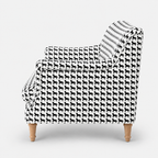 Capri Classic Houndstooth 2 Seater Premium Polyester Upholstered Sofa in White & Black