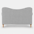 Capri Classic Houndstooth 2 Seater Premium Polyester Upholstered Sofa in White & Black