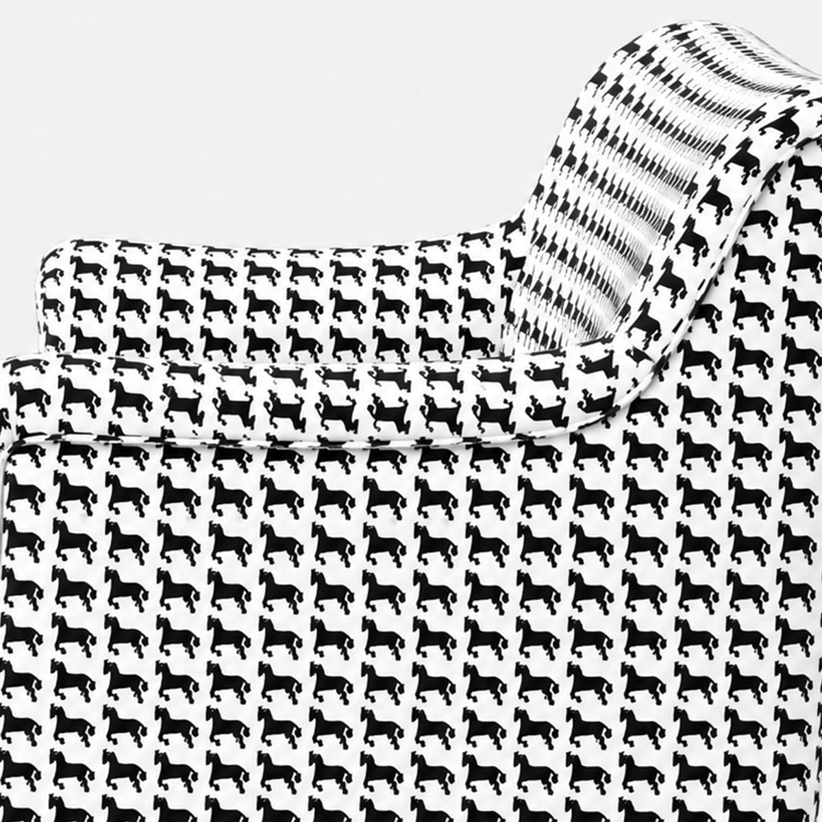 Capri Classic Houndstooth 3 Seater Premium Polyester Upholstered Sofa in White & Black