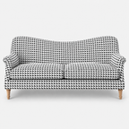 Capri Classic Houndstooth 3 Seater Premium Polyester Upholstered Sofa in White & Black