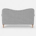 Capri Classic Houndstooth 3 Seater Premium Polyester Upholstered Sofa in White & Black