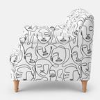 Capri Modern Muse 2 Seater Premium Polyester Upholstered Sofa in White & Black