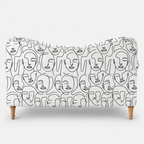 Capri Modern Muse 2 Seater Premium Polyester Upholstered Sofa in White & Black