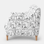 Capri Modern Muse 3 Seater Premium Polyester Upholstered Sofa in White & Black