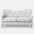 Capri Modern Muse 3 Seater Premium Polyester Upholstered Sofa in White & Black