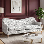 Capri Modern Muse 3 Seater Premium Polyester Upholstered Sofa in White & Black