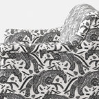 Capri Safari Sketch 2 Seater Premium Polyester Upholstered Sofa in White & Black