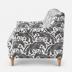 Capri Safari Sketch 2 Seater Premium Polyester Upholstered Sofa in White & Black
