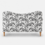 Capri Safari Sketch 2 Seater Premium Polyester Upholstered Sofa in White & Black