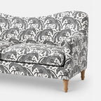 Capri Safari Sketch 3 Seater Premium Polyester Upholstered Sofa in White & Black