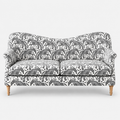Capri Safari Sketch 3 Seater Premium Polyester Upholstered Sofa in White & Black