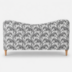 Capri Safari Sketch 3 Seater Premium Polyester Upholstered Sofa in White & Black