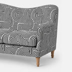 Capri Urban Maze 2 Seater Premium Polyester Upholstered Sofa in White & Black