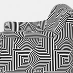 Capri Urban Maze 2 Seater Premium Polyester Upholstered Sofa in White & Black