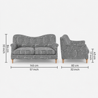Capri Urban Maze 2 Seater Premium Polyester Upholstered Sofa in White & Black