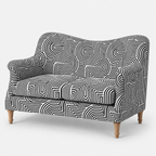 Capri Urban Maze 2 Seater Premium Polyester Upholstered Sofa in White & Black