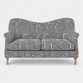 Capri Urban Maze 2 Seater Premium Polyester Upholstered Sofa in White & Black