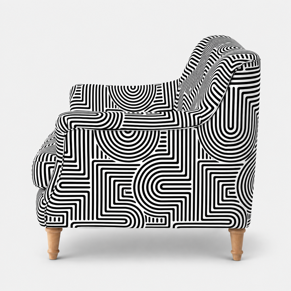 Capri Urban Maze 2 Seater Premium Polyester Upholstered Sofa in White & Black