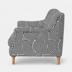 Capri Urban Maze 2 Seater Premium Polyester Upholstered Sofa in White & Black