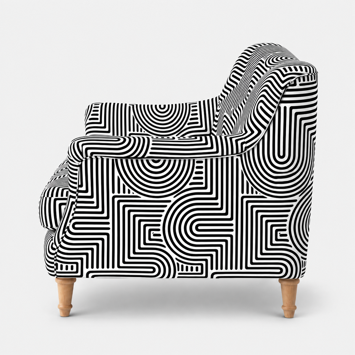 Capri Urban Maze 2 Seater Premium Polyester Upholstered Sofa in White & Black