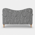 Capri Urban Maze 2 Seater Premium Polyester Upholstered Sofa in White & Black
