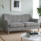 Capri Urban Maze 2 Seater Premium Polyester Upholstered Sofa in White & Black