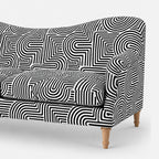Capri Urban Maze 3 Seater Premium Polyester Upholstered Sofa in White & Black