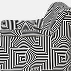 Capri Urban Maze 3 Seater Premium Polyester Upholstered Sofa in White & Black