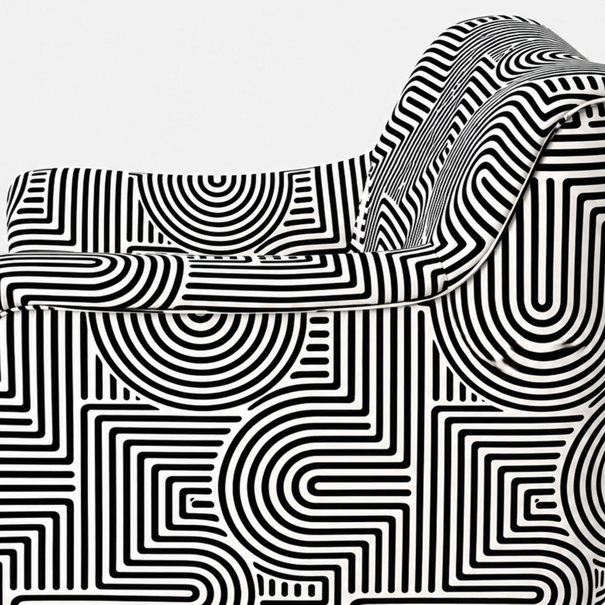 Capri Urban Maze 3 Seater Premium Polyester Upholstered Sofa in White & Black