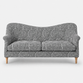 Capri Urban Maze 3 Seater Premium Polyester Upholstered Sofa in White & Black