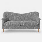 Capri Urban Maze 3 Seater Premium Polyester Upholstered Sofa in White & Black