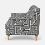 Capri Urban Maze 3 Seater Premium Polyester Upholstered Sofa in White & Black