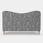 Capri Urban Maze 3 Seater Premium Polyester Upholstered Sofa in White & Black