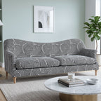 Capri Urban Maze 3 Seater Premium Polyester Upholstered Sofa in White & Black