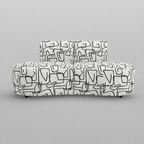 Nova Abstract Linear 3 Seater Premium Polyester Fabric Armless Sofa in White & Black