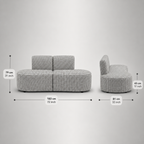 Nova Classic Houndstooth 3 Seater Premium Polyester Fabric Armless Sofa in White & Black