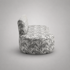 Nova Safari Sketch 3 Seater Premium Polyester Fabric Armless Sofa in White & Black